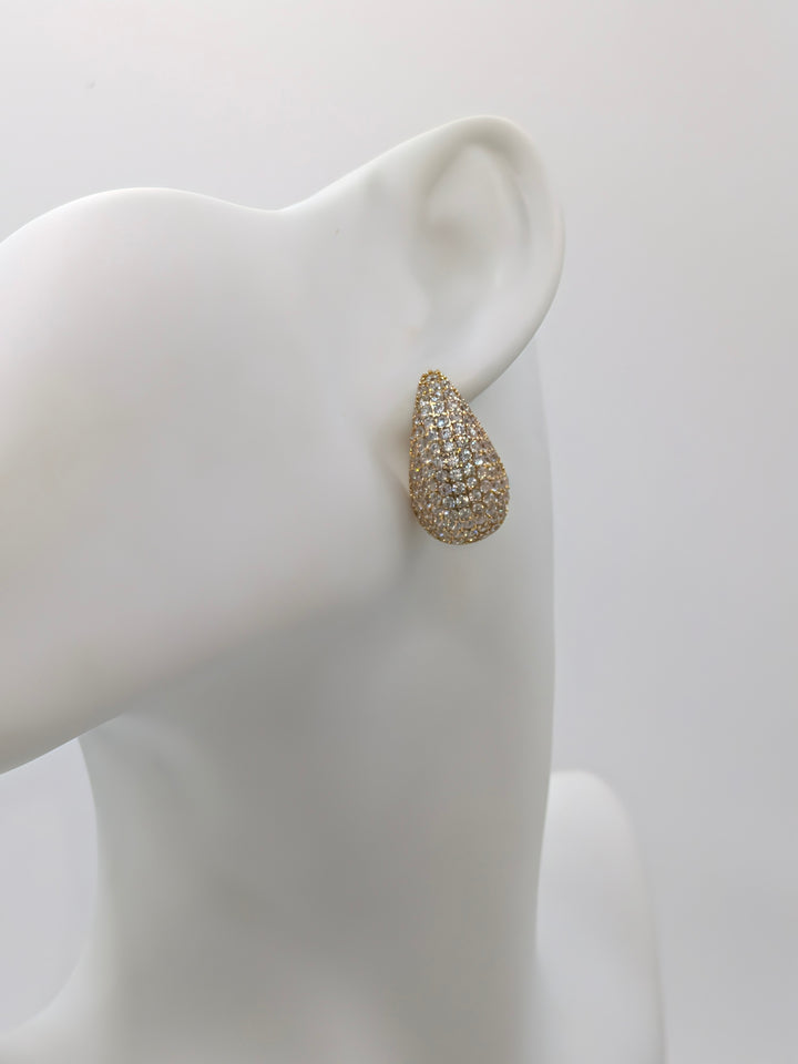 Celine Gold CZ Raindrop Earrings Sahira Jewelry Design
