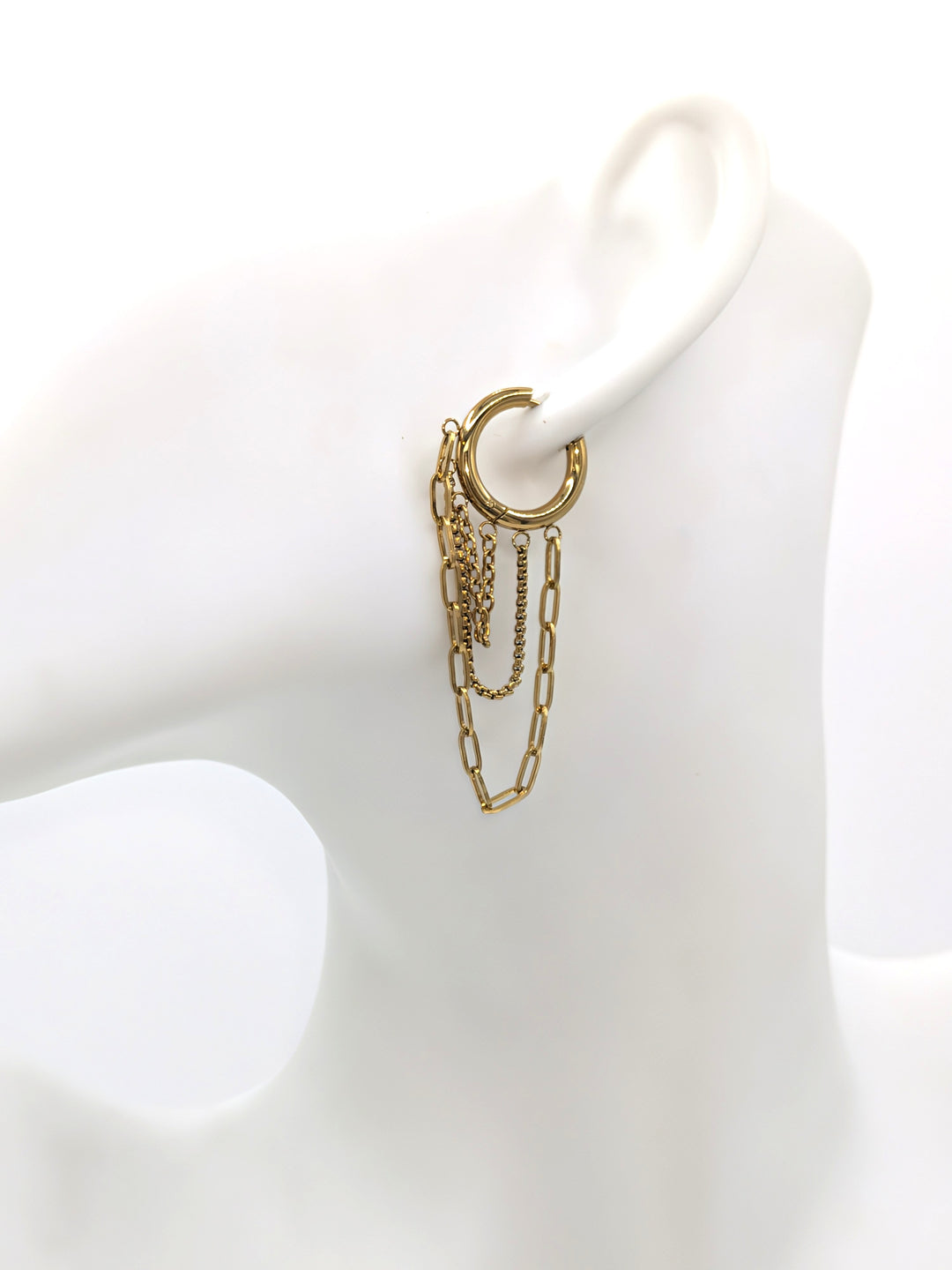 Vianne 18K Gold Non-Tarnish Multi Chain Drop Earrings Flânerie by MAIQ