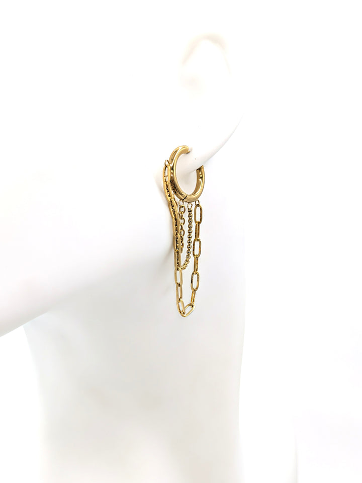 Vianne 18K Gold Non-Tarnish Multi Chain Drop Earrings Flânerie by MAIQ