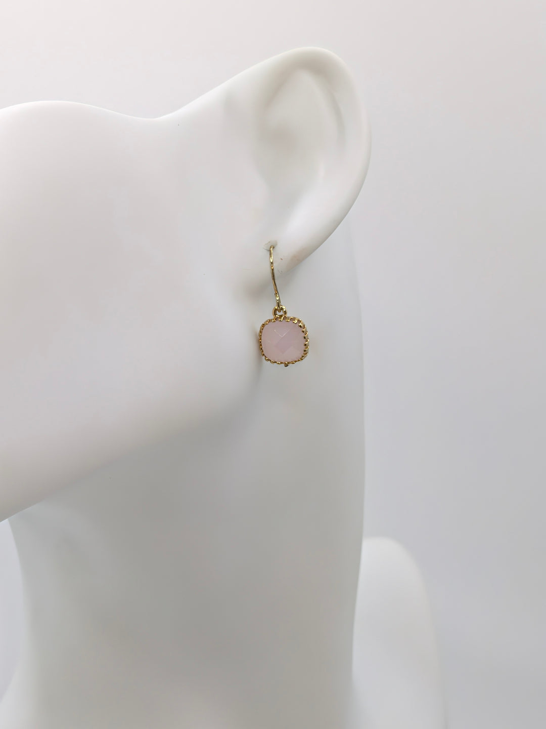 Pink Opal Rose Gold Stud Earrings Lapin Luxuries