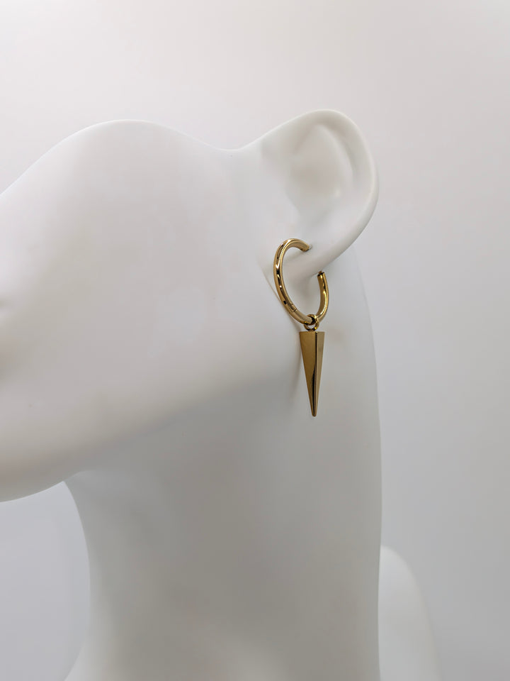 Aria Gold Spike Hoop Earrings Sahira Jewelry Design
