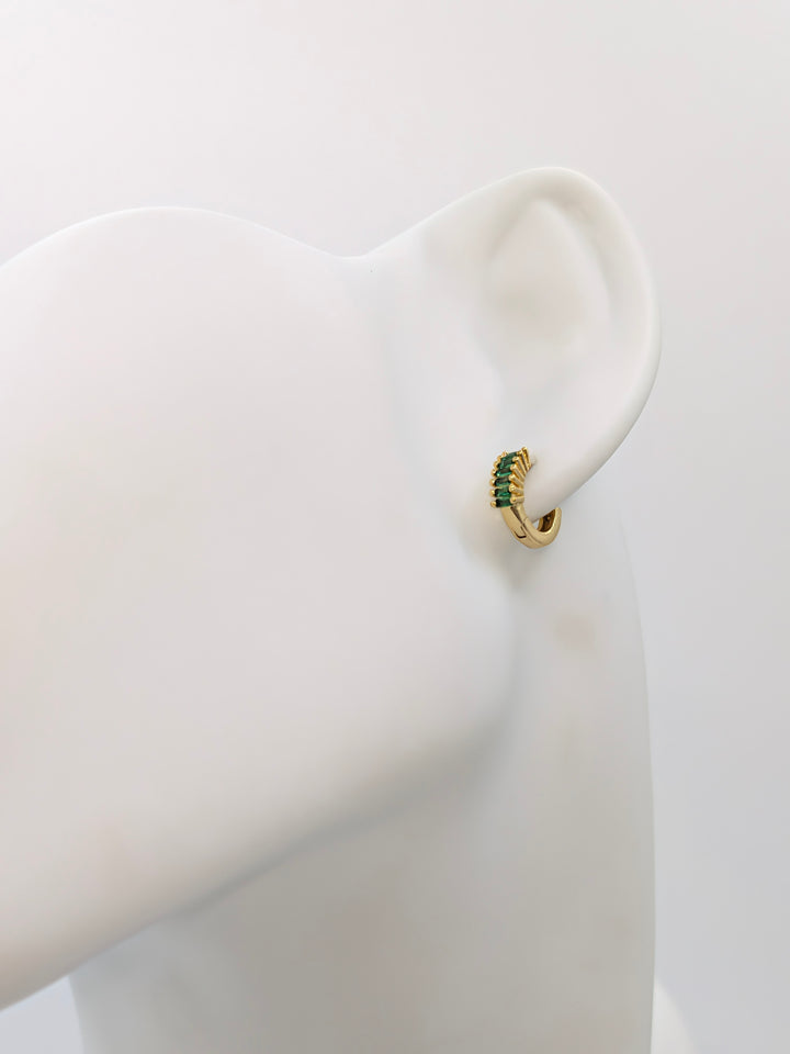 Viola Emerald CZ Huggies Sahira Jewelry Design