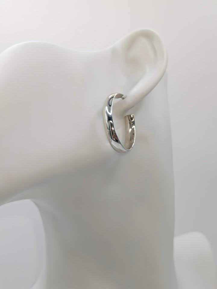 Large Oval Post Hoops - Sterling Silver Something Silver