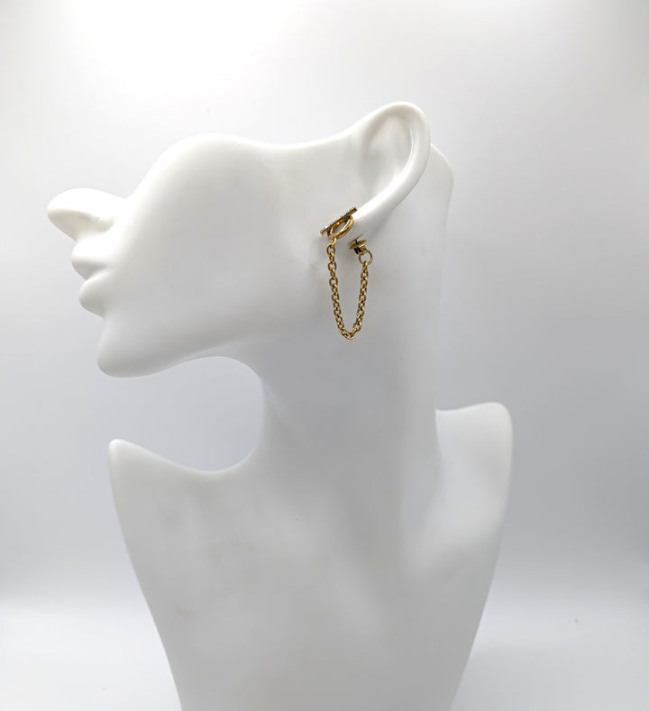 Lisle 18K Gold CZ Chain Drop Earrings Flânerie by MAIQ