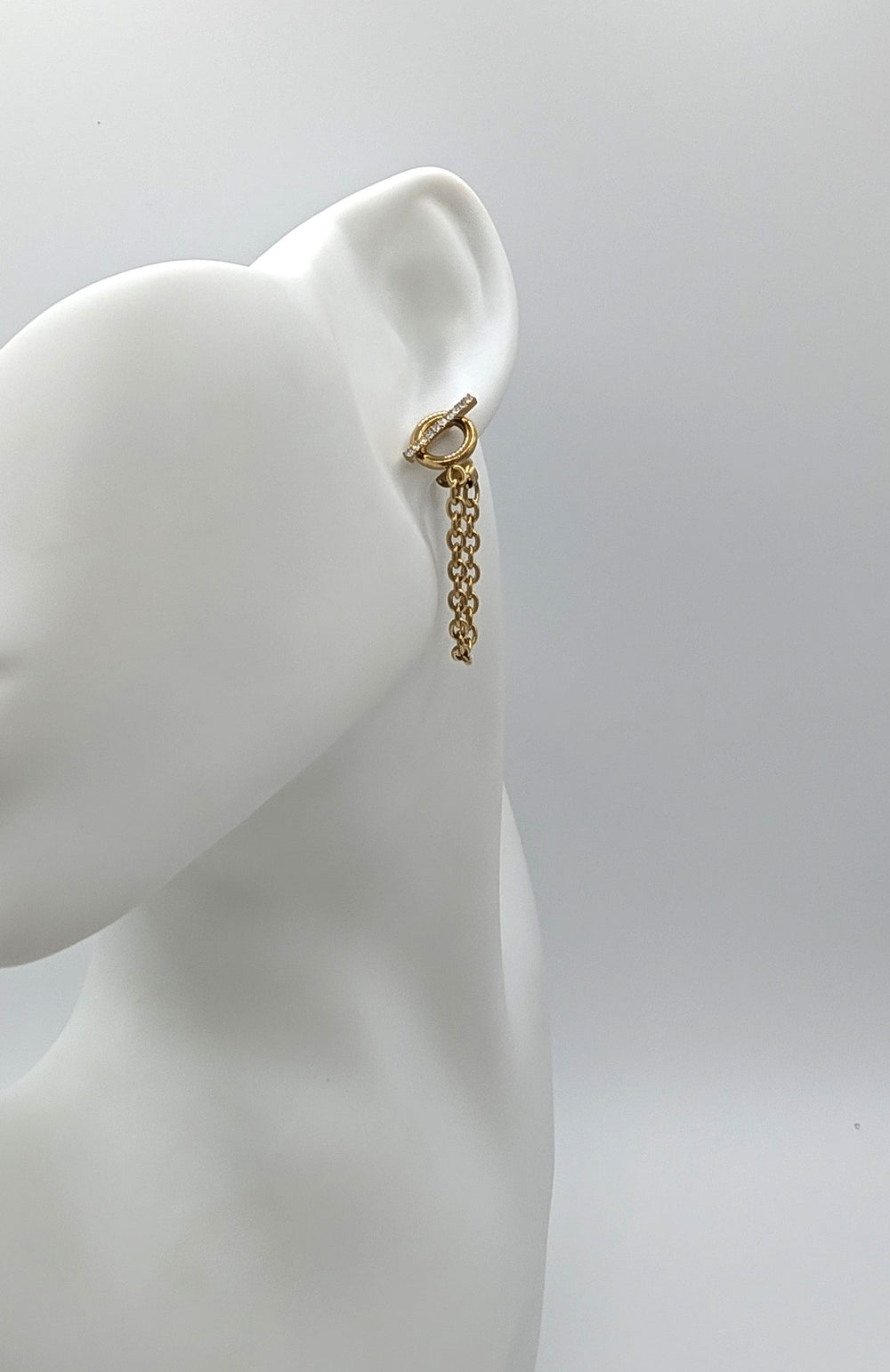 Lisle 18K Gold CZ Chain Drop Earrings Flânerie by MAIQ