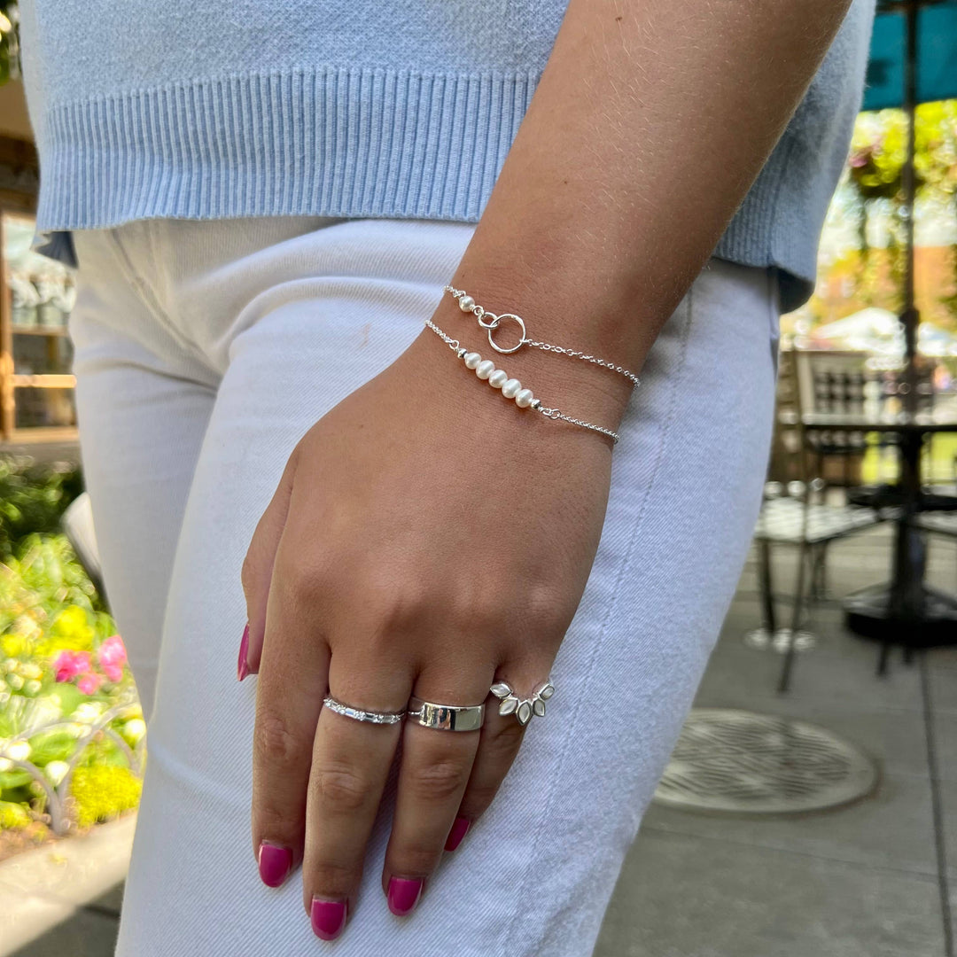 Thick Flat Stacking Ring in Silver