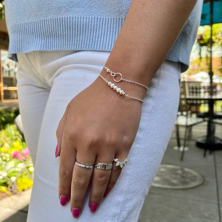 Thick Flat Stacking Ring in Silver
