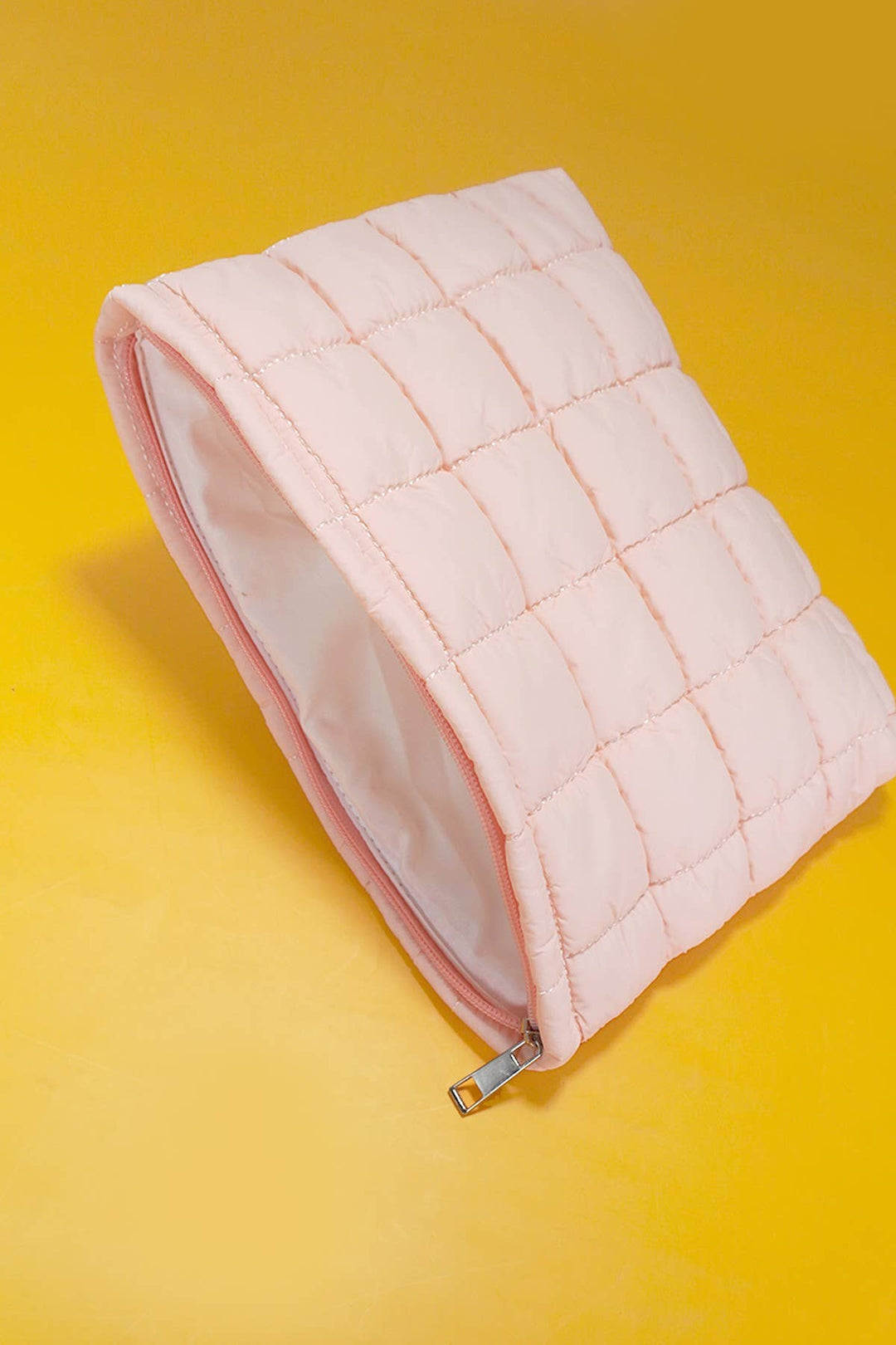 QUILTED PUFFY COSMETIC MAKEUP POUCH