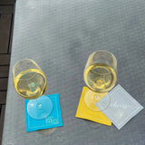 Cotton Cocktail Napkin Roll - Silver Fox White "Cheers" Entertaining Essentials