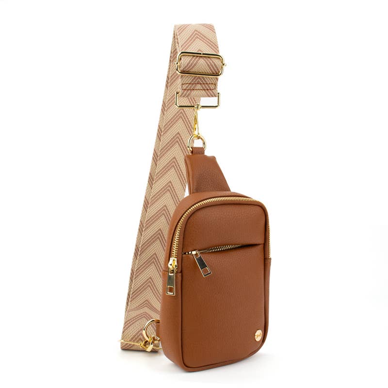 The Harlow |  Sling Bag with Chevron Strap | 3 Colors