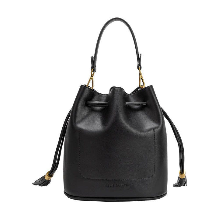 Janae Black Recycled Vegan Leather Top Handle Bag