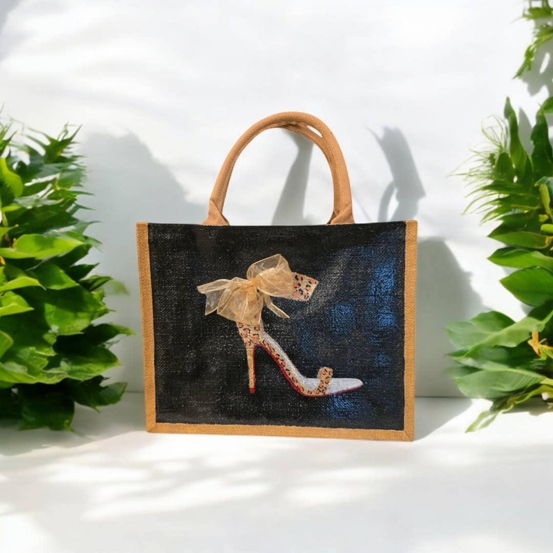 Animal Print Red Bottom Stiletto Tote Bag