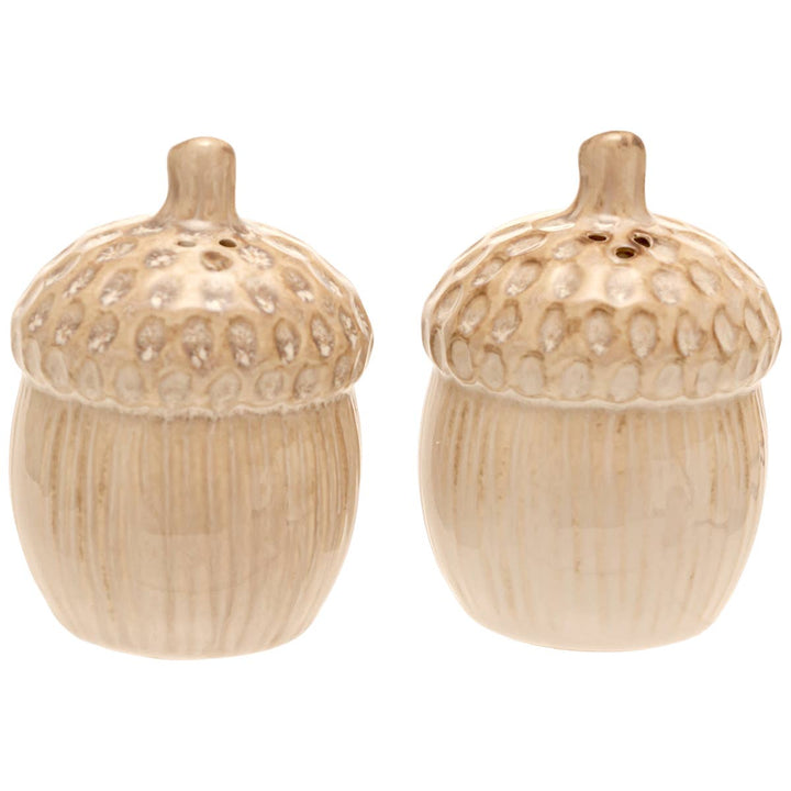 Acorn Stoneware Salt & Pepper Set Fall