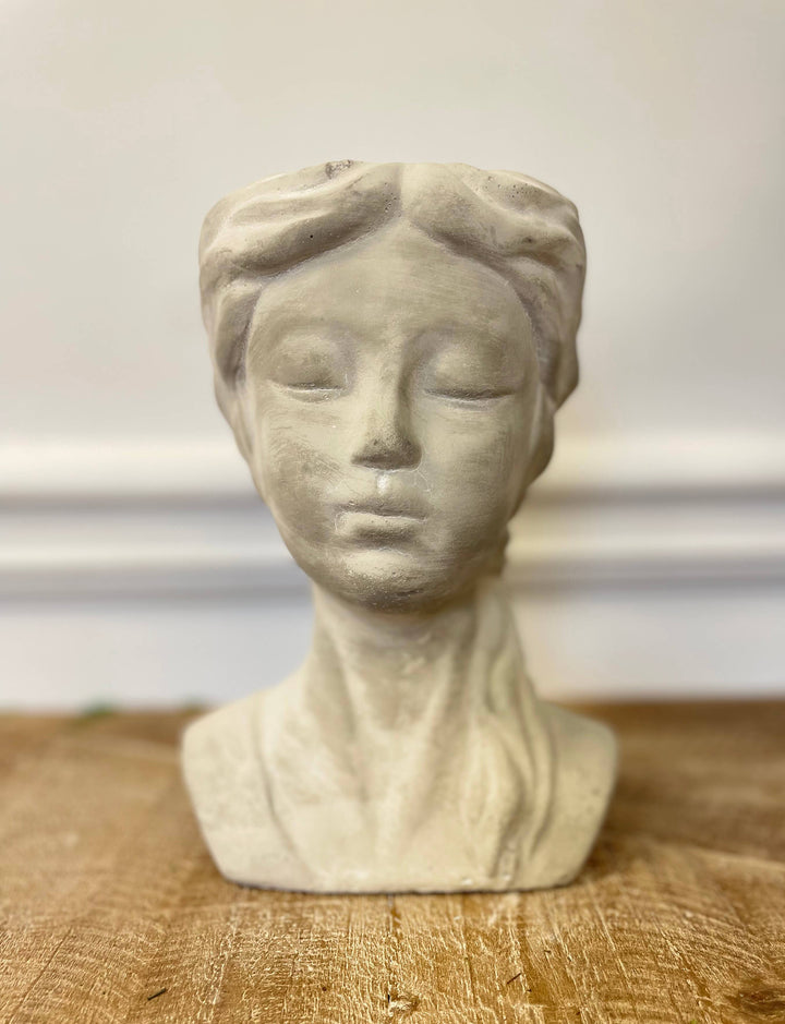CEMENT MUSING GIRL PLANTER