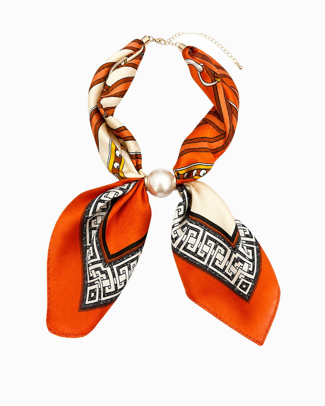 Pearl Accent Scarf Bow Necklace
