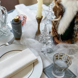 Cotton Cocktail Napkin Roll - Silver Fox White "Cheers" Entertaining Essentials