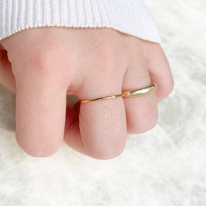 Dainty Gold Ring - Waterproof Thin Gold Band - Diamond Ring