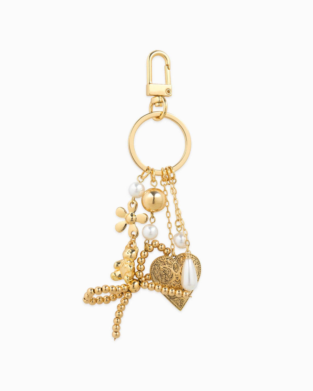 Romantic Whimsy Vintage Heart &amp; Pearl Bag Charm Sessori