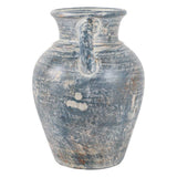 Decorative Vase - Blue/White Terracotta 2-Handle, 9.5 in Sagebrook Home