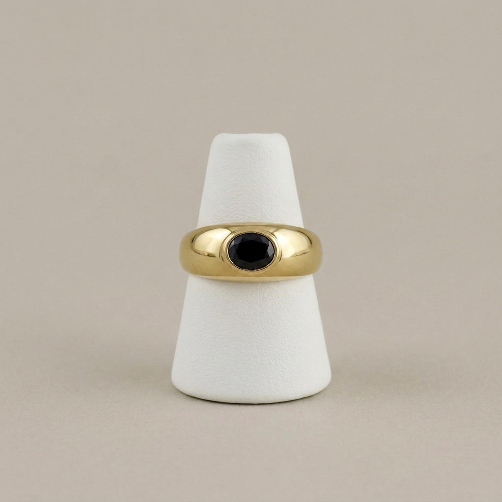 Capistrano Ring on a matte white holder