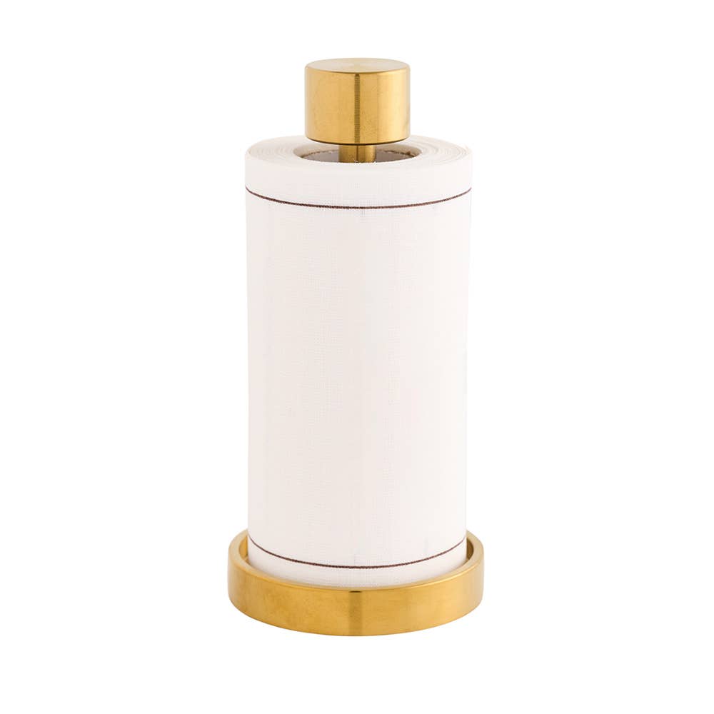 Solid White Rabbit Cocktail Napkin Gold Border