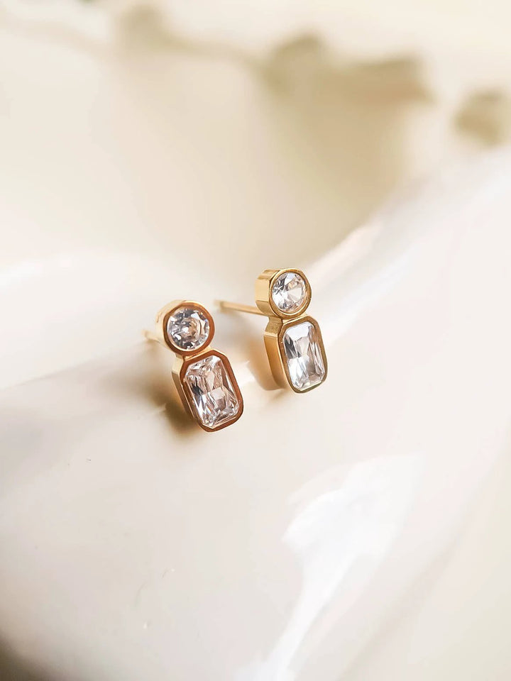 Zaid 18K Gold Non-Tarnish Mini CZ Stud Flânerie by MAIQ
