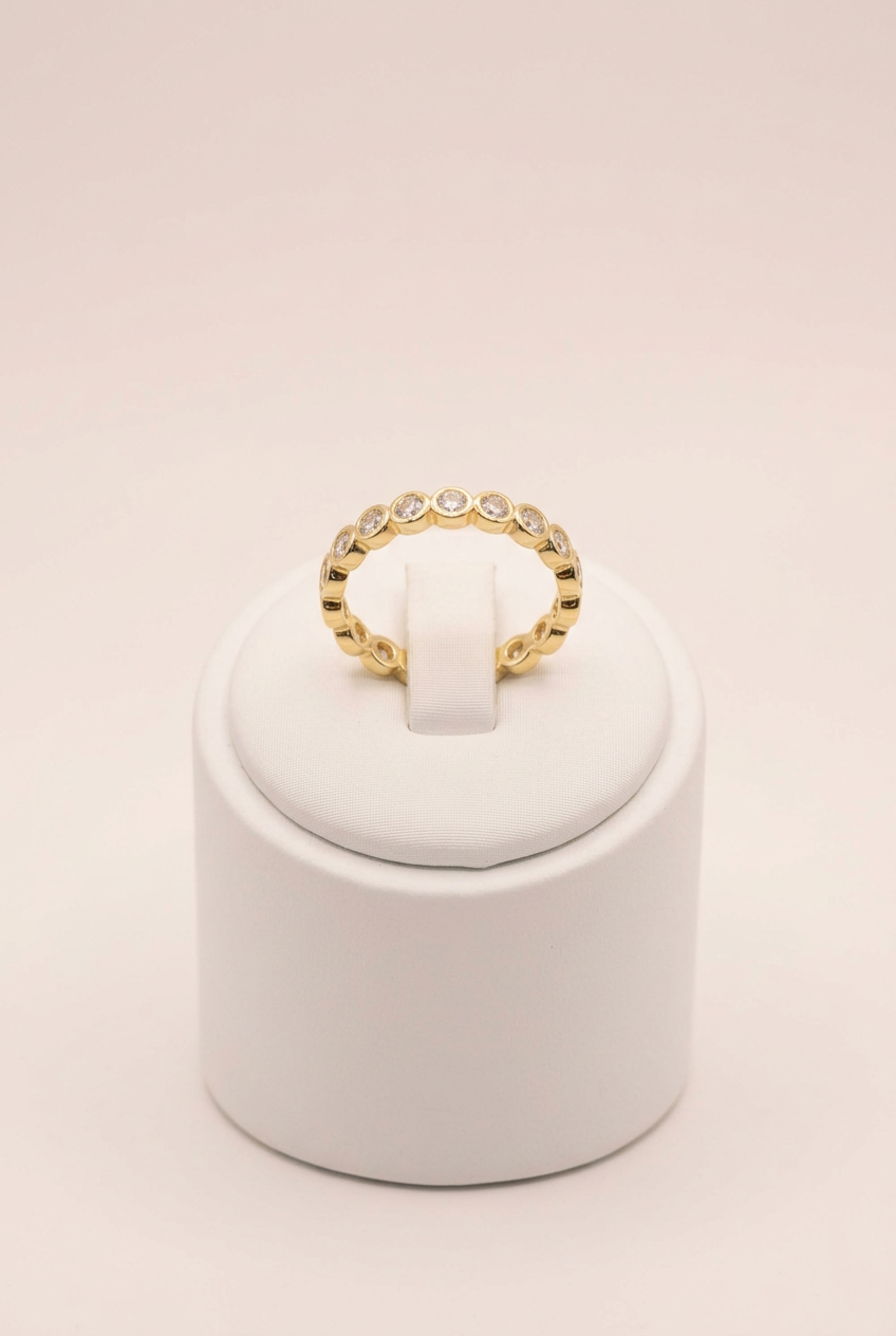 Celeste Eternity Ring on matching white holder