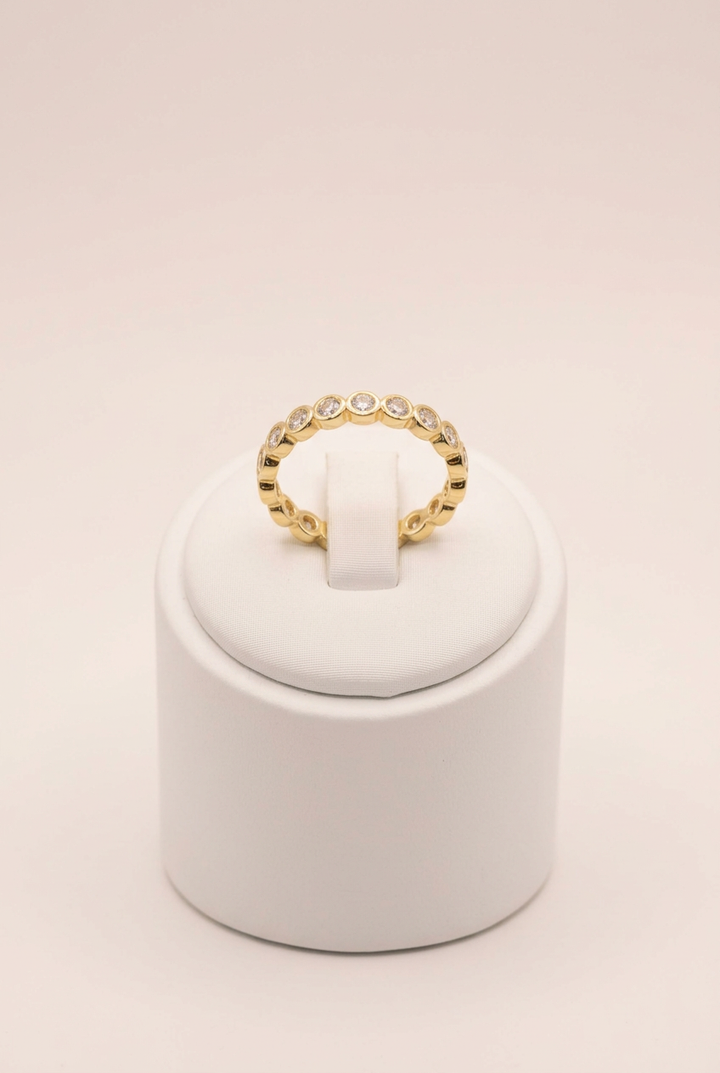Celeste Eternity Ring on matching white holder