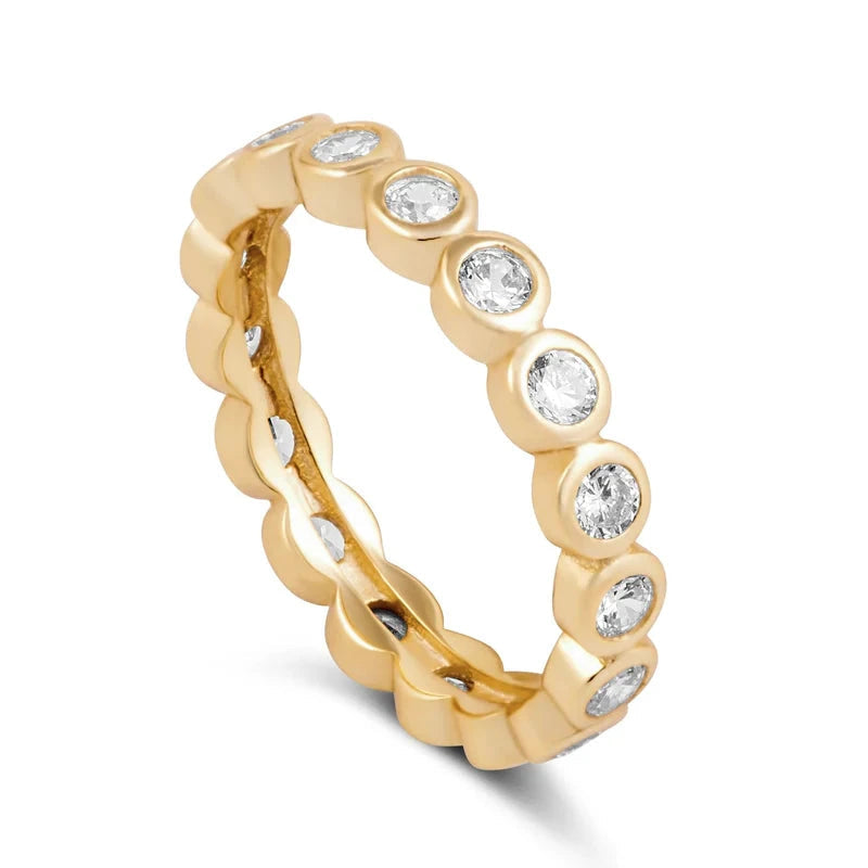 Celeste Eternity Ring - Cubic Zirconia Gold Band Sahira Jewelry Design