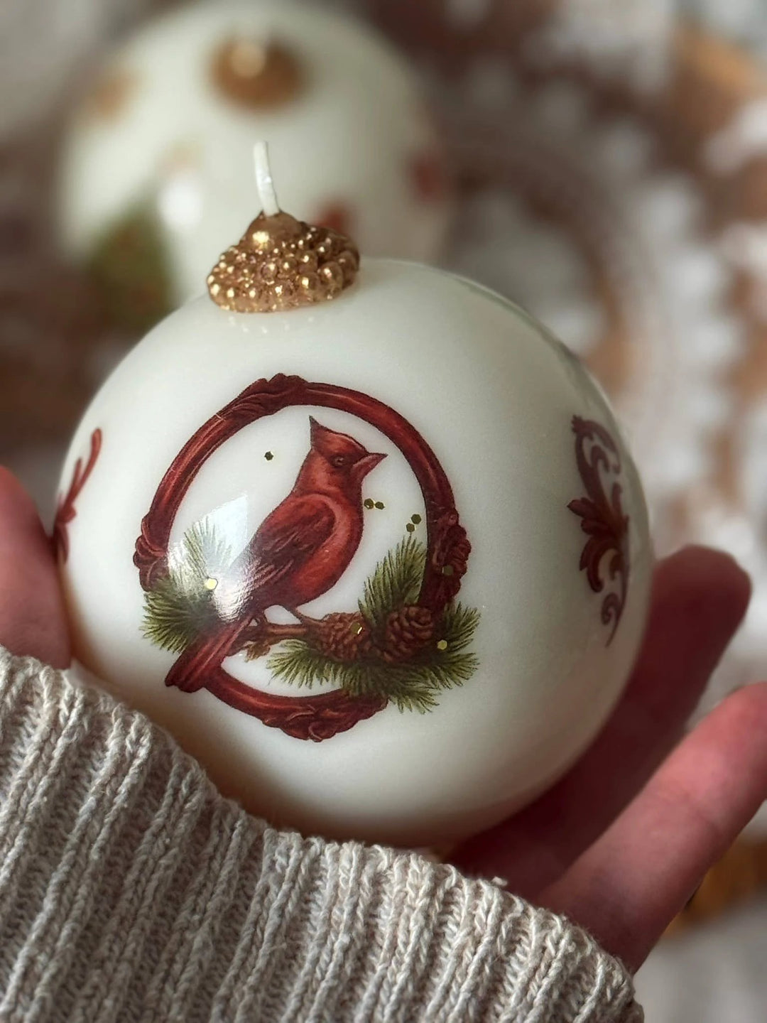 Christmas Candle Ornament | Vintage Style Christmas candle