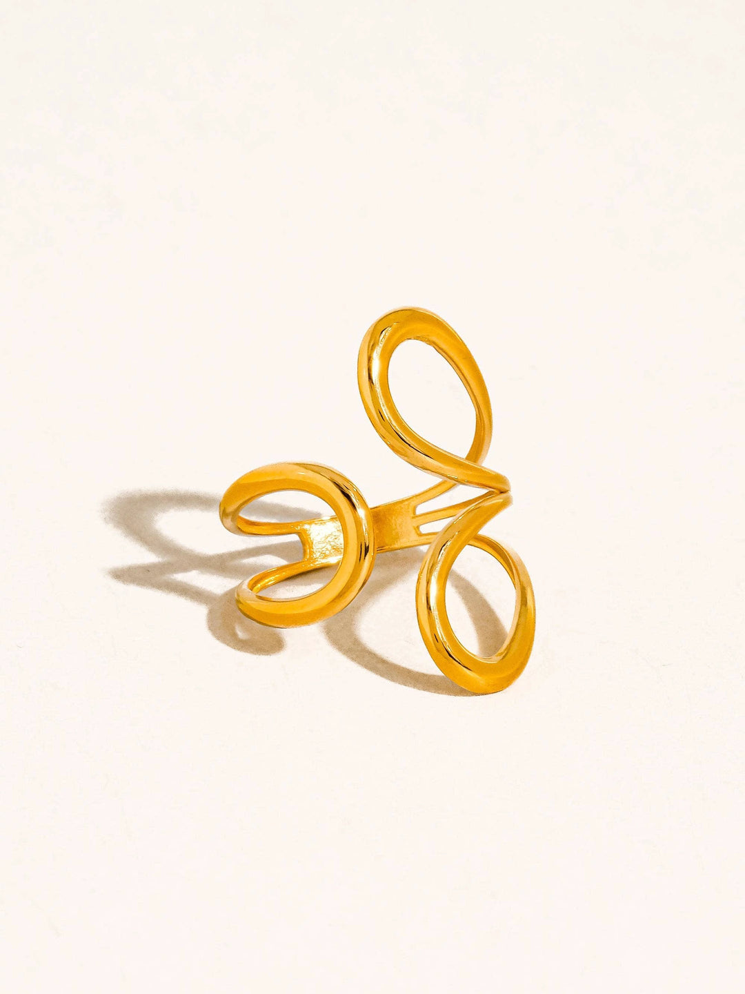 Parvella 18K Gold Non-Tarnish Abstract Swirl Ring Flânerie by MAIQ