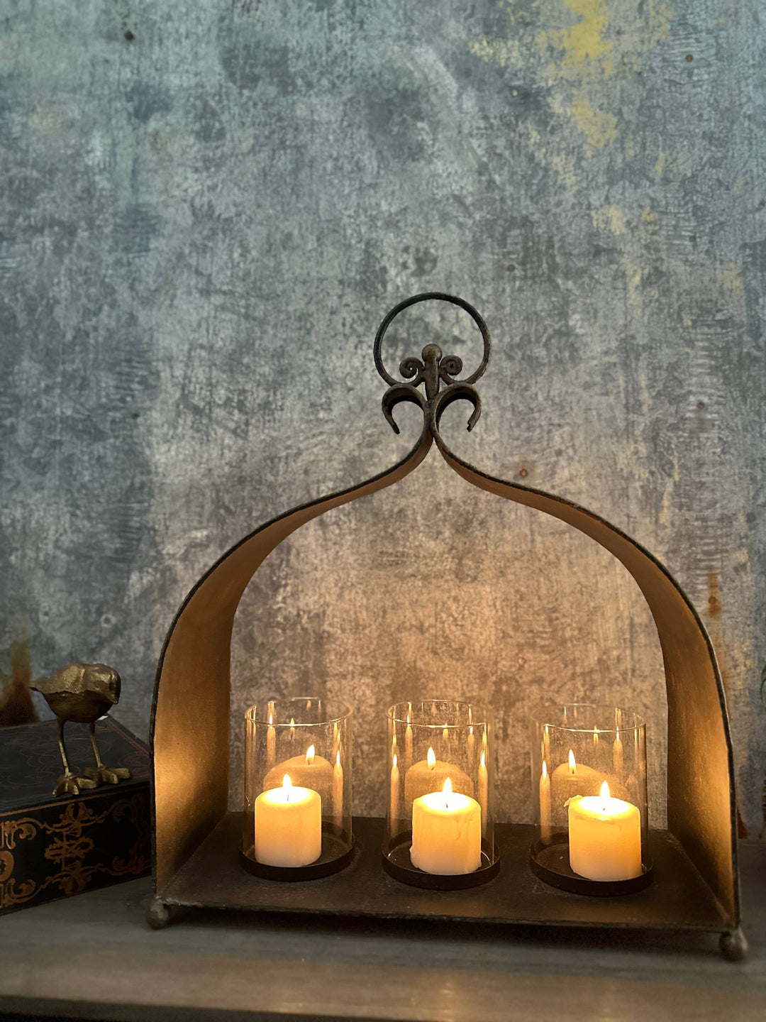 Cast Iron Triple Candleholder