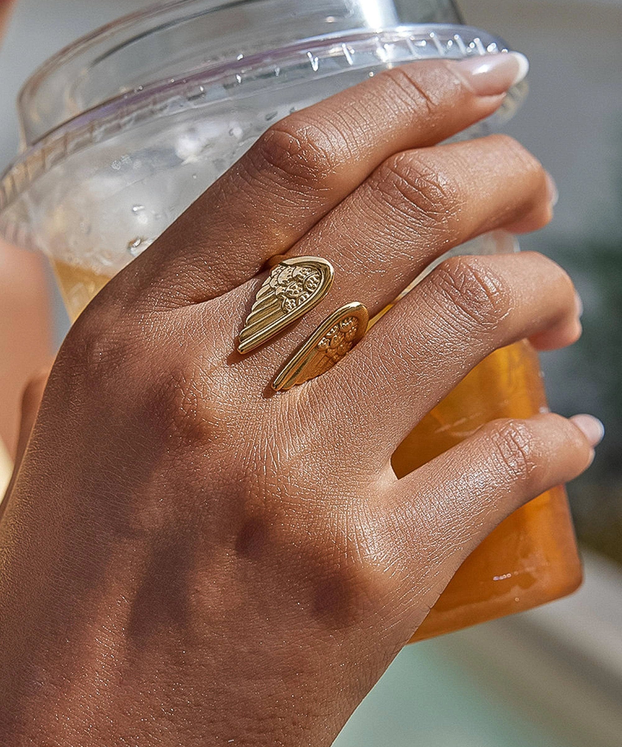 Silvane 18K Gold Non-Tarnish Angel Wing Ring Flânerie by MAIQ