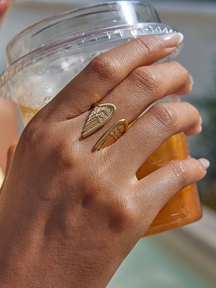 Silvane 18K Gold Non-Tarnish Angel Wing Ring Flânerie by MAIQ