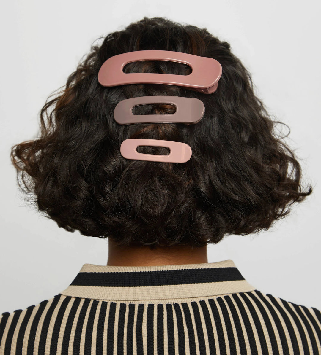KITSCH Flat Lay Claw Clips 3pc in terracotta pinks, glossy finish