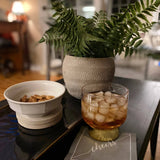 Cotton Cocktail Napkin Roll - Silver Fox White "Cheers" Entertaining Essentials