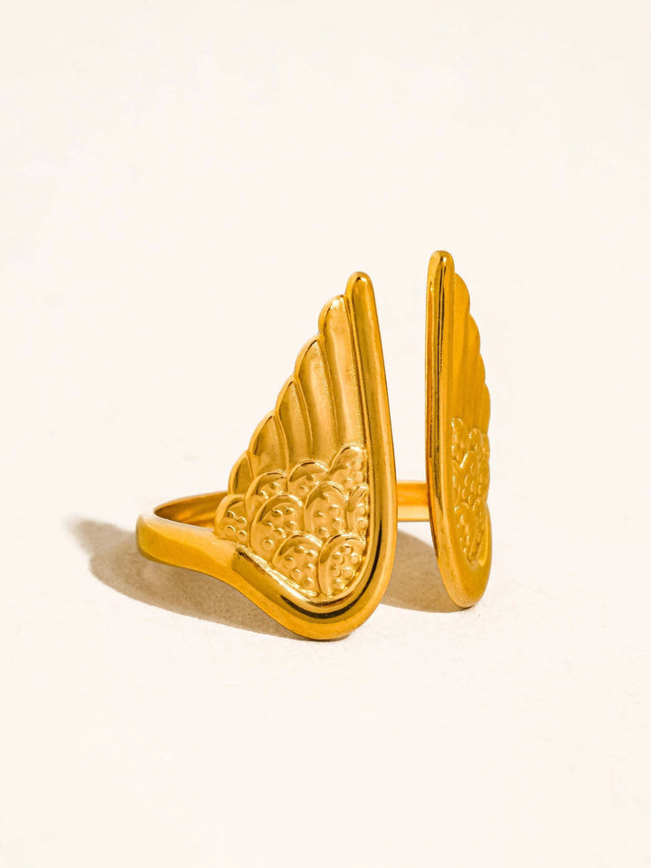 Silvane 18K Gold Non-Tarnish Angel Wing Ring Flânerie by MAIQ