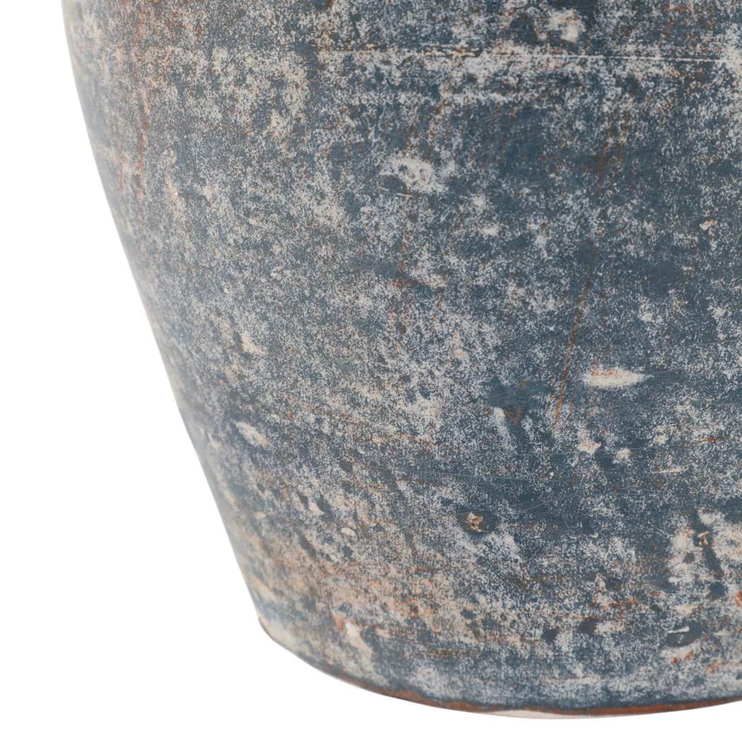 Decorative Vase - Blue/White Terracotta 2-Handle, 9.5 in Sagebrook Home