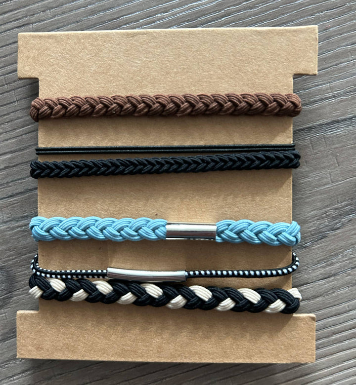 Hair Tie Bracelet Sets: Plain Gold