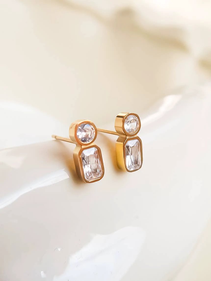 Zaid 18K Gold Non-Tarnish Mini CZ Stud Flânerie by MAIQ