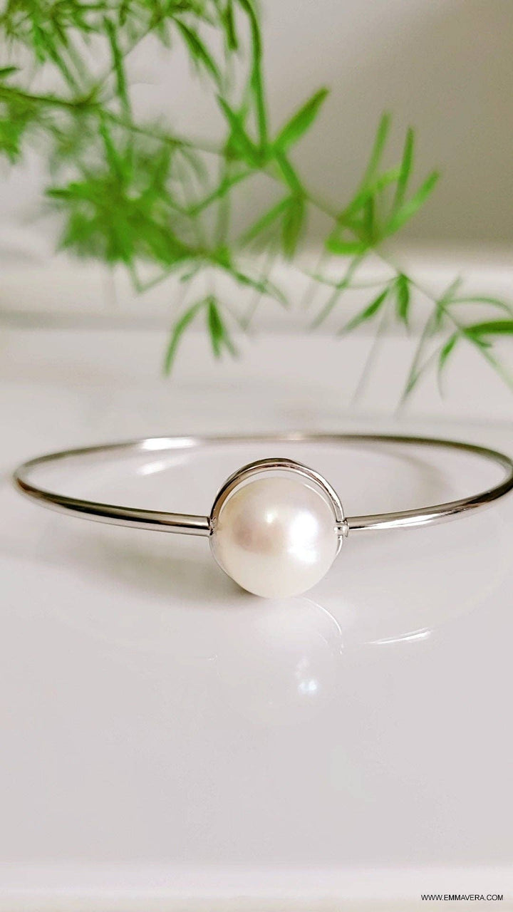 Floating Freshwater Pearl Bracelet in Sterling Silver