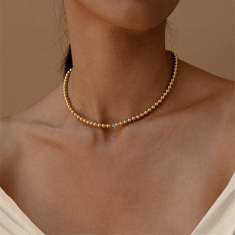 18K STAINLESS STEEL TARNISH FREE BEADED NECKLACE