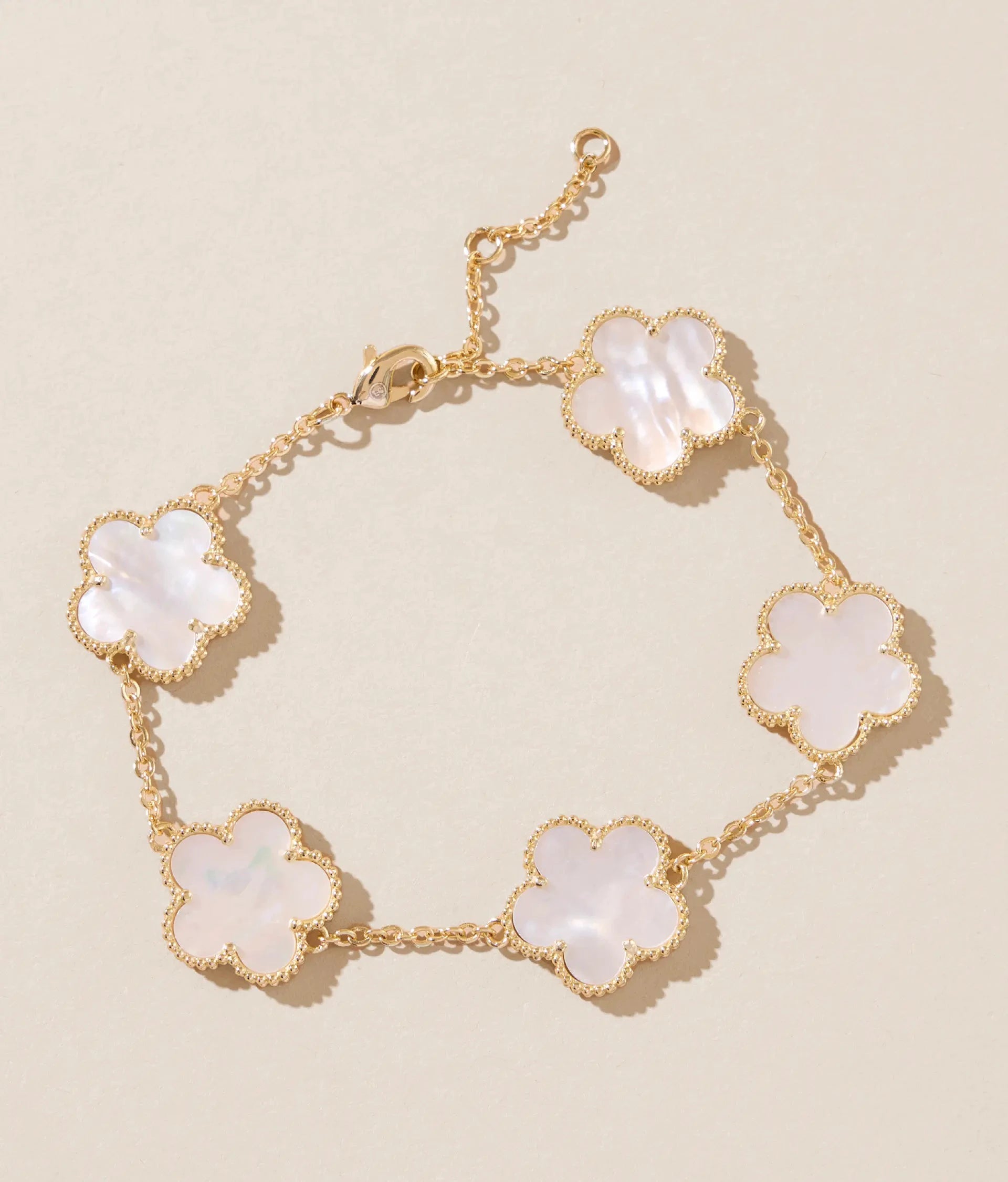 Adeline Clover Bracelet-White