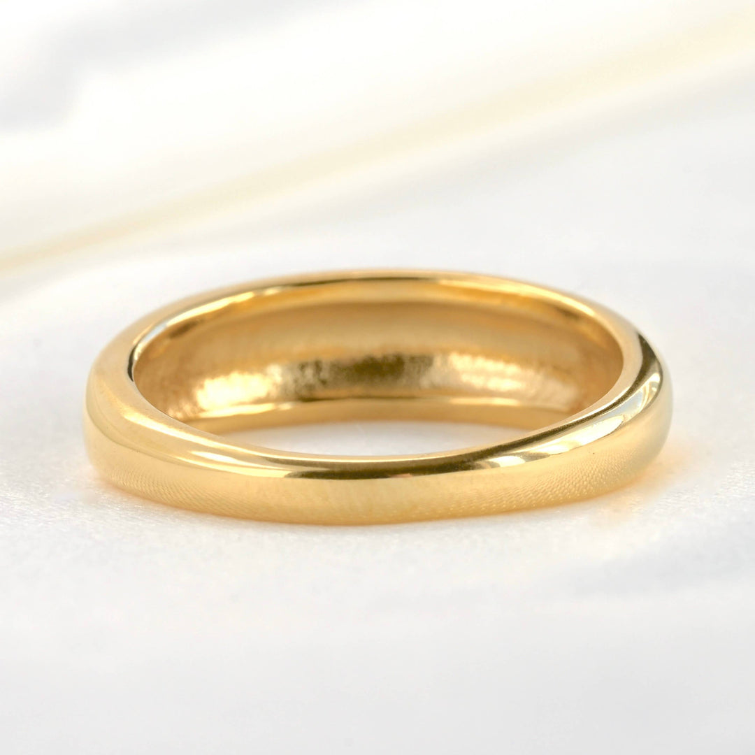 18k Gold Dome -Thin Dome Ring - Thick Band