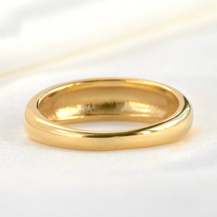 18k Gold Dome -Thin Dome Ring - Thick Band