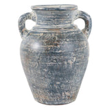 Decorative Vase - Blue/White Terracotta 2-Handle, 9.5 in Sagebrook Home