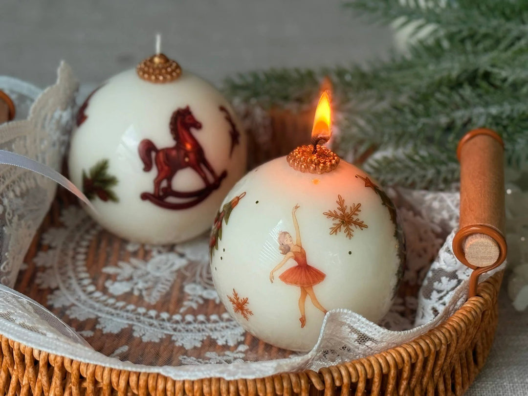 Christmas Candle Ornament | Vintage Style Christmas candle
