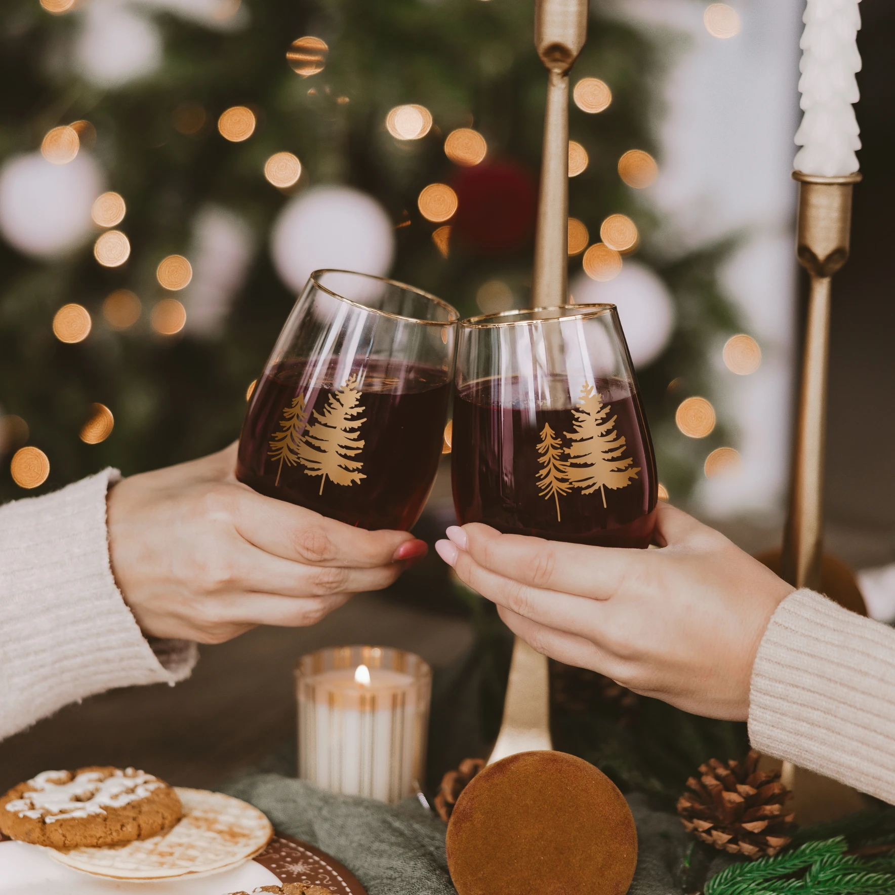 *NEW* Trees Stemless Wine Glasses, Boxed Set of 2