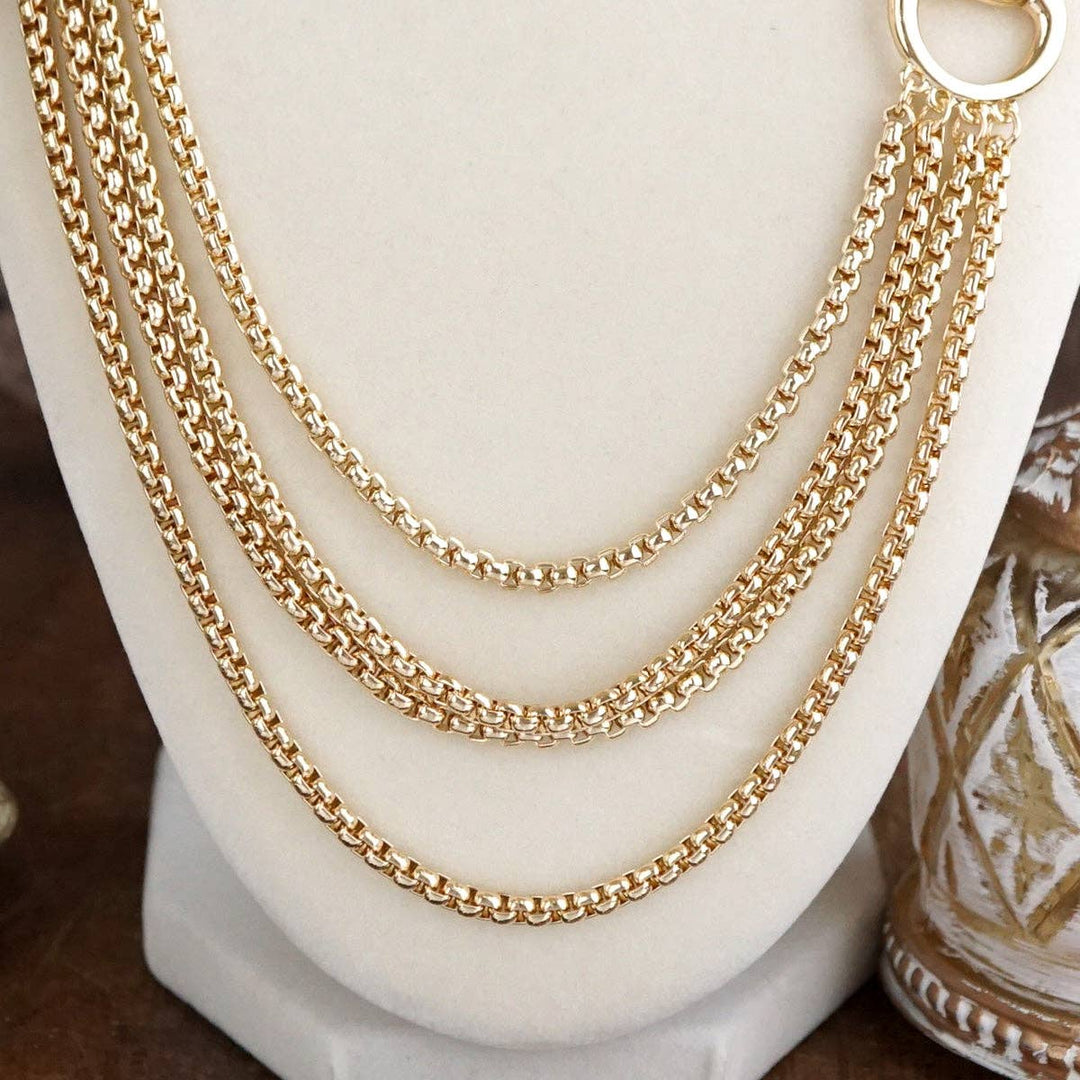 Polished Rider – Multi-Strand Waterfall Chain Horse Bit Necklace