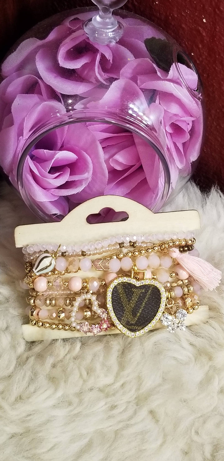 LV pink stack bracelet